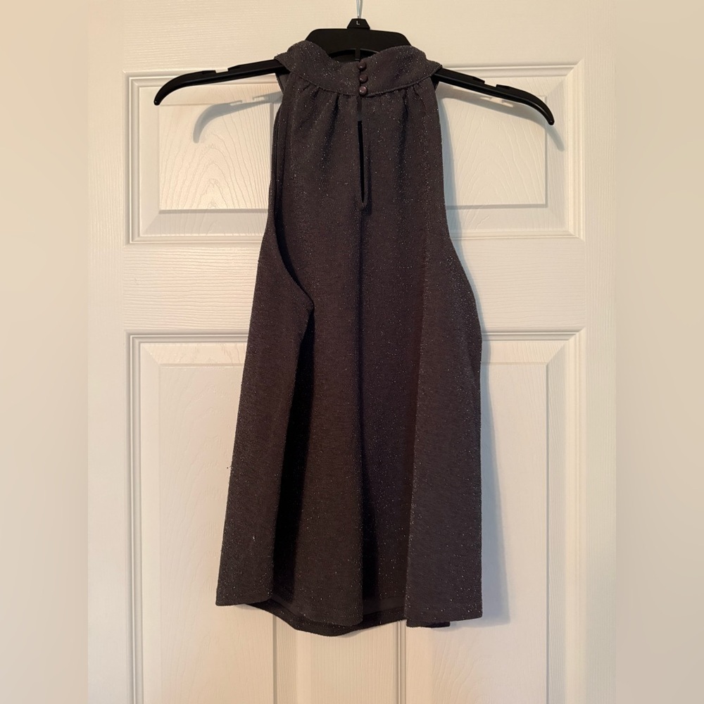 Maurices Glittery Dark Grey Halter Top - Picture 2 of 3